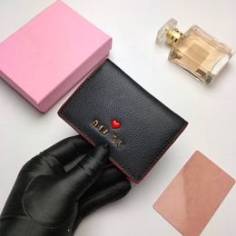 Titulaire de la carte de concepteur en cuir Mini court portefeuille titulaire de la carte de luxe en cuir véritable porte-monnaie femme portefeuille porte-carte porte-clés pochette pliante petit portefeuille avec boîte