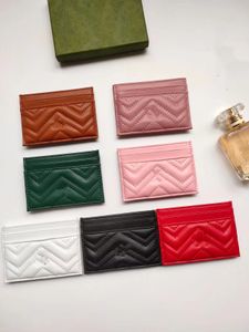 Designer kaarthouder heren dames kaarthouders lamsleer mini-portemonnees portemonnee zak interieur slot zakken kleine tas van echt leer