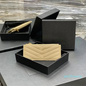 Designer - porte-cartes portefeuille en cuir caviar sac matelassé taille 13cm porte-monnaie fente matériel classique