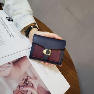 designer kaarthouders kleine portemonnee luxe dames kort Europese en Amerikaanse mode eenvoudig kleurcontrast multislot compact vouwbaar