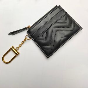 Titulaires de cartes de créateurs Femmes Pochette Cles Luxe Hommes Titulaire de la carte de crédit Portefeuille Mode Titulaire de la carte d'affaires Pochette Bague Chaîne Mini Porte-monnaie Charme Toile Sac en cuir