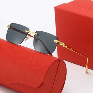 Designer Cardi Classic CT Nouvelles lunettes de soleil carrés sans cadre pour hommes pour hommes, les lunettes décontractées peuvent être associées à la myopie avec le logo et la boîte