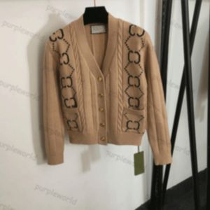 Designer vest voor dames Klassiek gebreide kleding Letterprint Mode gebreide jas met lange mouwen
