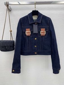 Designer Cardigan Jean Jacket Women Button Up Shirt Classic Style Pocket Decoratie Lapel met lange mouwen 23 Early Fall Fashion Denim Jackets Dames Tops