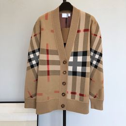 Chandail cardigan designer hommes femmes senior plaid plaid classique loisir printemps automne hivern