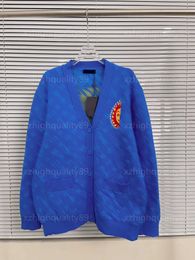 Designer vest dames herfstjassen mode losse pasvorm jas ongebreide mouwen V-hals gebreide top blauwe gebreide mode truien dameskleding