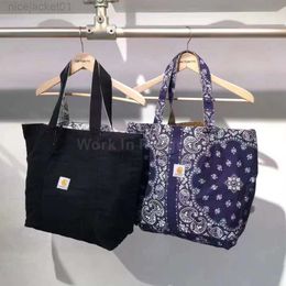 Sac Carhart de créateur Carharrt Bandana Sac fourre-tout réversible Kahart Double face Sac fourre-tout à fleurs de cajou