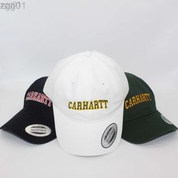 Casquette Carhart Carharrt Soft Top Tissu en coton lavé Casquette de baseball brodée avec de grandes lettres Hommes et femmes Casquette à bec de canard à la mode Street Dance Hiphop Sun H