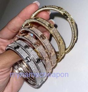 Designer Caritraes Bracelet Luxury Full Sky Star Diamond Diamond Brass Zircon Electroplated 18K Real Gold Hip Hop Mens and Womens