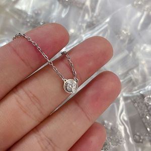 Carter – collier en argent sterling 925 avec diamant unique, pendentif en or 18 carats, chaîne de clavicule exquise de haute qualité