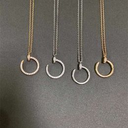 Designer Carter High ketting met 18K roségouden plating voor dames, volledige diamanten kop, modieuze luxe sleutelbeenketting