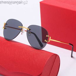 Diseñador Carti Gafas de sol Catier New Kajia Sin marco Moda para hombres Mismos gafas de sapo Tendencia Mujeres