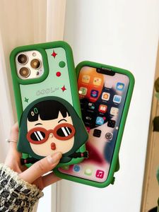 Ontwerper Cartoon Stereoscopisch Schattig Zonnebril Meisje iPhone 14 13 pro max 11 12 12Pro 14plus 7 8 plus x xs xr Klassieke top siliconen telefoonhoes