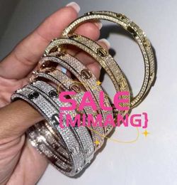 Designer Cartres Bangle Kajia Full Sky Star Diamond Bracelet Brass Zircon Electroplated 18K Real Gold Hip Hop Hip Hop Men et Femme X8RE