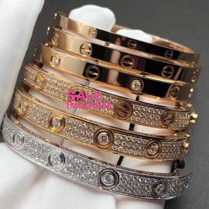 Designer Cartres Bangle V Gold Ploated Mijin schroefarmband CNC Craft brede plaat No Diamond 4 10 Love Clip Full Sky Star R7tl