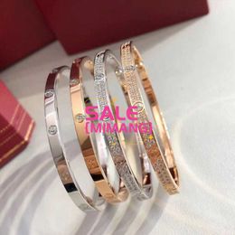 Designer Cartres Bracelet v Gold Card Home Schroef 18K Rose Gold CNC Craft brede versie Non Drill 4 10 Love Buckle Bracelet F3RW