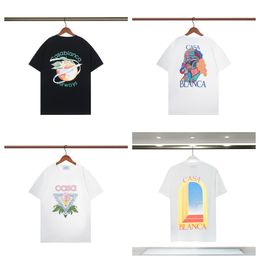 Designer Casablanc T-shirt Men Designer T-shirts printemps d'été Nouveau style étoilé château court à manches courtes Casa Men T-shirts T-shirts Club de tennis Taille S-xxxl L6