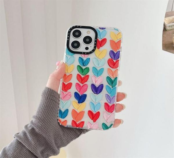 Casetification du concepteur Case de téléphone iPhone 14 Case pour 14 Pro plus 13 Promax 12 11 XS XR XSMAX X GRAFFITI COLORFE LOVE PHONECASE COVER5029469