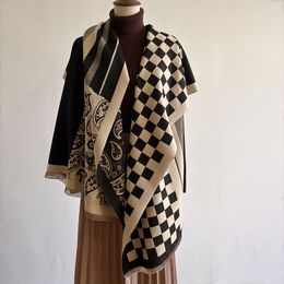 Designer kasjmier sjaal en zijdemix luxe modekleuren pashmina wintersjaal warm merk designer sjaal klassiek patroon lang 180x65cm