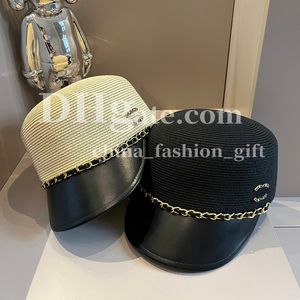 Casquette de styliste pour femmes, chapeau de luxe avec chaîne, Casquette de Baseball, pare-soleil d'été, chapeau de paille, chapeaux de rue à la mode