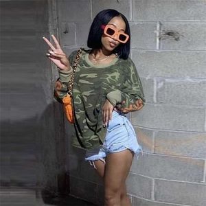 Designer Casual 2023 Womens Tops Camouflage T-shirt Sexy Chemises à manches longues Printemps Et Été