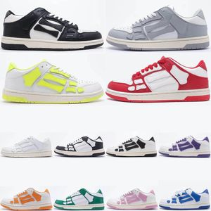 Designer Casual Amri Shoes Men Skel Top Top Low Women Sneakers Pink Squelette vert rouge blanc noir Running Shoe Light Amri Gray Train