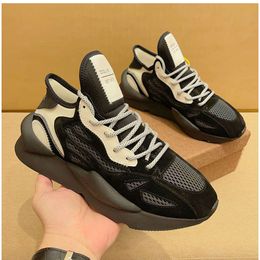 Designer Casual Ddgubv Shoes Black Samurai Color Contrasting Y3 Dads Shoes Mens Genuine Leather Thick Sole Premium High Sense Sports Shoes Low Top High End Mens Shoes