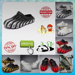 Designer Casual Half Pack Pantoufles Sliders d'été Hommes Femmes Graffiti Bone White Diapositives Sandales Anti Slip Résistant à l'usure Mémoire Douce Épaisse Coussin Pantoufle