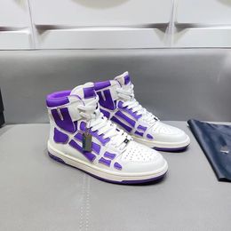 Designer casual herenschoenen, hoge schoenen, leren basketbalschoenen, vrijetijdsschoenen, bedrukte hertenleerschoenen, rubberen zolen, zwarte, zilveren en witte sneakers 35-46