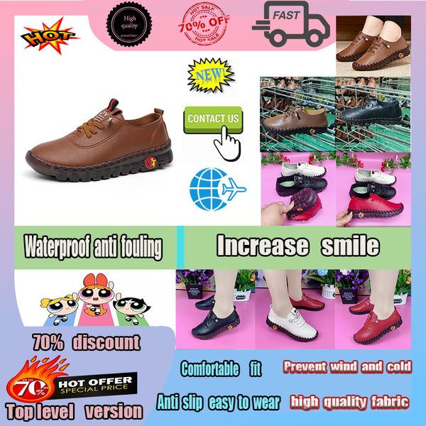 Diseñador Casual Plataforma envejecida zapatos de mujer para mujer hombre Cuero suave verdadero Tendón de vaca Base suave Cómoda suela plana súper suave Antideslizante resistente al desgaste