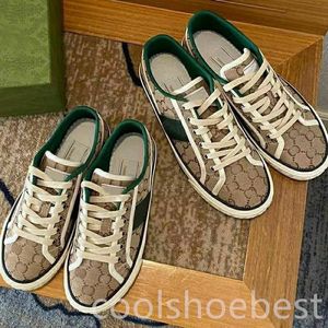 Ontwerpers Tennis 1977 Sneaker canvas schoen luxe beige blauw gewassen jacquard denim vrouwen schoenen aas rubber zool geborduurd vintage maat 36-45