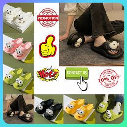 Designer Casual Platform Big Eyed Pantoufles mignonnes Hommes Femme Anti Slip Résistant à l'usure Léger Respirant Coupe basse Doux Plat Summer Beach Slipper