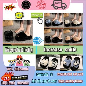 Designer Casual Platform katoenen gevoerde schoenen voor dames heren Herfst Winter Warm houden Comfortabele trui Antislip slijtvaste Indoor Wolbont Slippers Volledig zacht