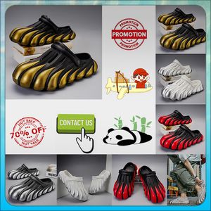 Designer Casual Platform Half Pack Pantoufles Sliders d'été Hommes Femmes Graffiti Bone White Slides Sandales Anti Slip Résistant à l'usure Pantoufle souple