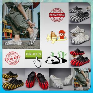 Designer Casual Platform Half Pack Pantoufles Sliders d'été Hommes Femmes Graffiti Bone White Slides Sandales Anti Slip Résistant à l'usure Mémoire Soft Coussin Slipper