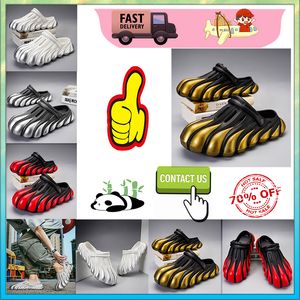 Designer Casual Platform Half Pack Sliders d'été Hommes Femmes Graffiti Bone White Slides Sandales Anti Slip Résistant à l'usure Mémoire Douce Pantoufle épaisse