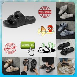 Diseñador Casual Plataforma Cabeza Divertida Una palabra Arrastrar Zapatillas Mujer Peso ligero Resistente al desgaste Transpirable Cuero Suelas suaves Sandalias Planas Verano