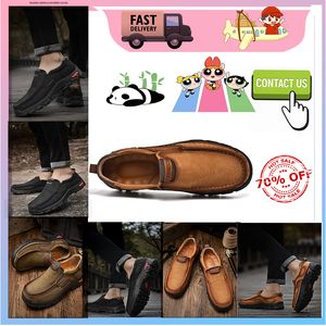 Designer Casual Platform Leer Wandelen Luxe schoenen voor heren Echt leer oversized loafers Mode Anti-slijtvaste zakelijke schoenen maat 38-48