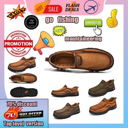 Designer Casual Platform Chaussures en cuir pour hommes en cuir véritable mocassins surdimensionnés occasionnels Anti Slip T Désodorisation Baskets d'entraînement taille 38-48