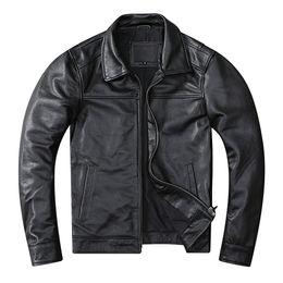 Designer Casual Véritable Peau De Vache Véritable Veste En Cuir Hommes Slim Hommes Vêtements Printemps Automne Hommes Vestes En Cuir De Vache Vêtements Taille Asiatique 6XL