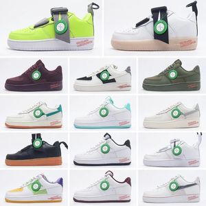 Designer Casual Shoes 1 plate-forme Mentide Mentes pour hommes One Femmes Shadow Black White Pistachio Frost Wheat Big Size Sports Sneakers Skate