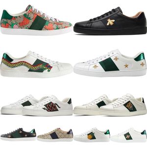 Designer Casual Chaussures Ace Baskets Bee Snake Cuir Brodé Hommes Noirs Tiger Chaussures Verrouillage Chaussure Blanche Marche Sports Plateforme Baskets