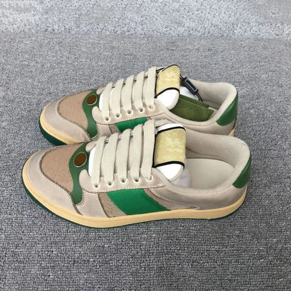 Designer Casual Chaussures Ace Sneakers Low Femme Chaussure Sport Baskets Tigre Brodé Noir Blanc Vert Rayures Marche Hommes Femmes 1977 Baskets Screener