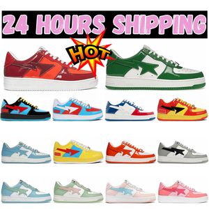 Designer Casual Schoenen Bapas Shark Laag Lakleer Sterren Rood Blauw Zwart Wit Roze Skateboarden Joggen Heren Dames Sport Sneakers Trainer 36-45 Runner