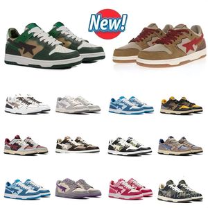 Designer Casual Schoenen Bapestar Heren Dames Sta Laag Platform Zwart Camo Blauw Grijs Zwart Universiteit Rood Suede Sport Sneakers Trainers Wandelen Joggen Lopers