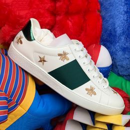 Designer Casual Chaussures Bee Ace Baskets Low Hommes Femmes Chaussures Haute Qualité Tigre Brodé Noir Blanc Vert Stripes Marche Sneaker Hommes Femmes Baskets De Mode