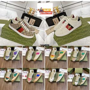 Ontwerper Casual schoenen Bee Ace Sneakers Lage damesschoensporttrainers Tiger geborduurd zwart witte groene strepen Walking Heren Women 1977 Screener Sneakers