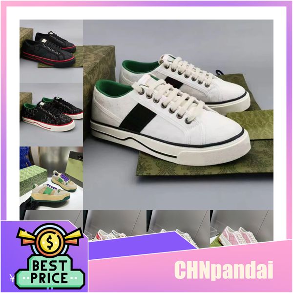 Designer Chaussures décontractées Bneakes Ace baskets Féches de chaussures Féchers Sports Broidered Black Blanc Stripes verts Walks Mens Femmes Classic Green Designer Green Size36-45