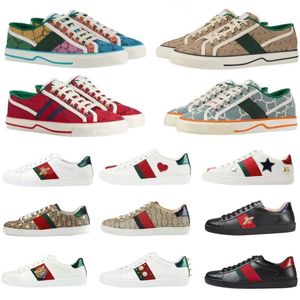 Designer Casual Chaussures Abeilles Ace Baskets Basses Hommes Femmes Chaussures Haute Qualité Tigre Rouge Blanc Vert Rayures Marche BasketsAce Bee Dessins Animés Abeilles Tigres fleurs