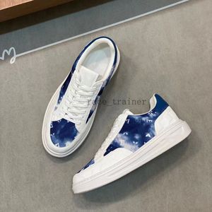 Designer Casual Shoes Beverly Hills Sneakers Men Calf Leather Trainers Rubber Platform Sneaker Damier Embosed Printing Trainer 5.14 02